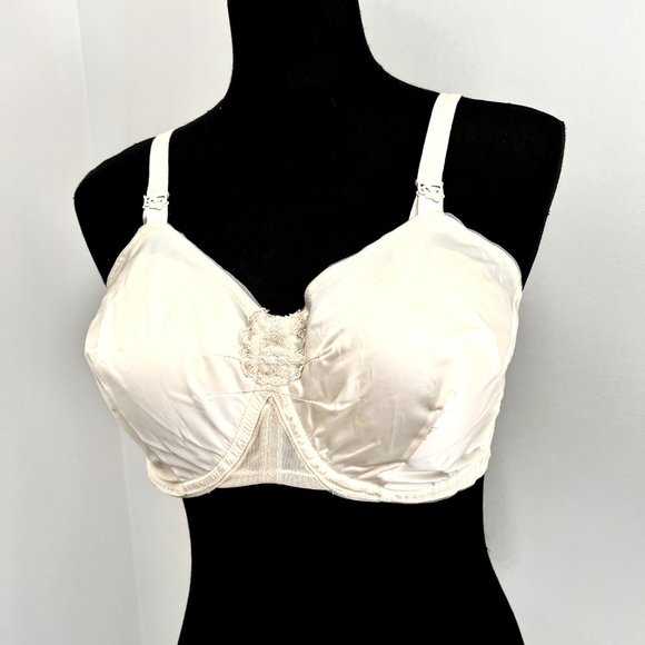 Vintage Edith Lances Minimizing Hand Sewn Bra In White - Picture 3 of 11